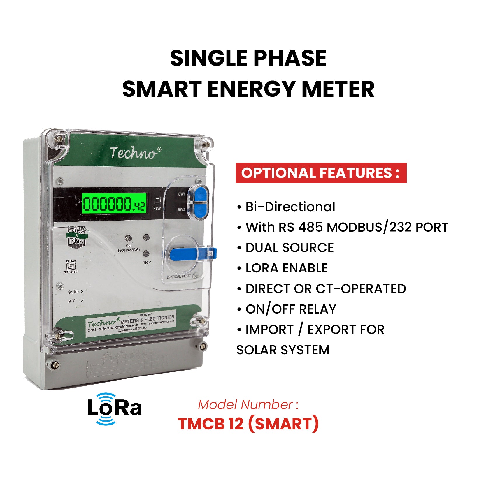 SINGLE PHASE SMART ENERGY METER (5-60 A)