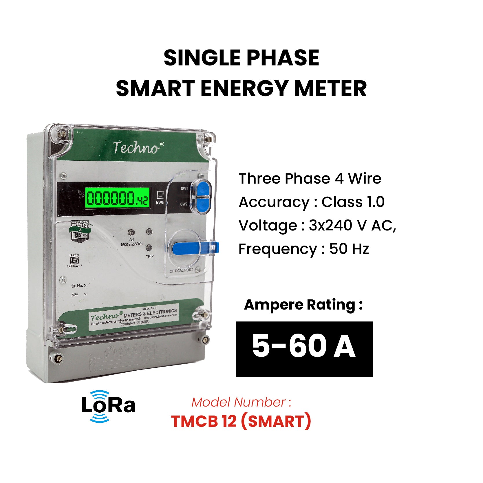 SINGLE PHASE SMART ENERGY METER (5-60 A)