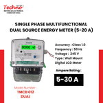 SINGLE PHASE DUAL SOURCE ENERGY METER (5-30 A)