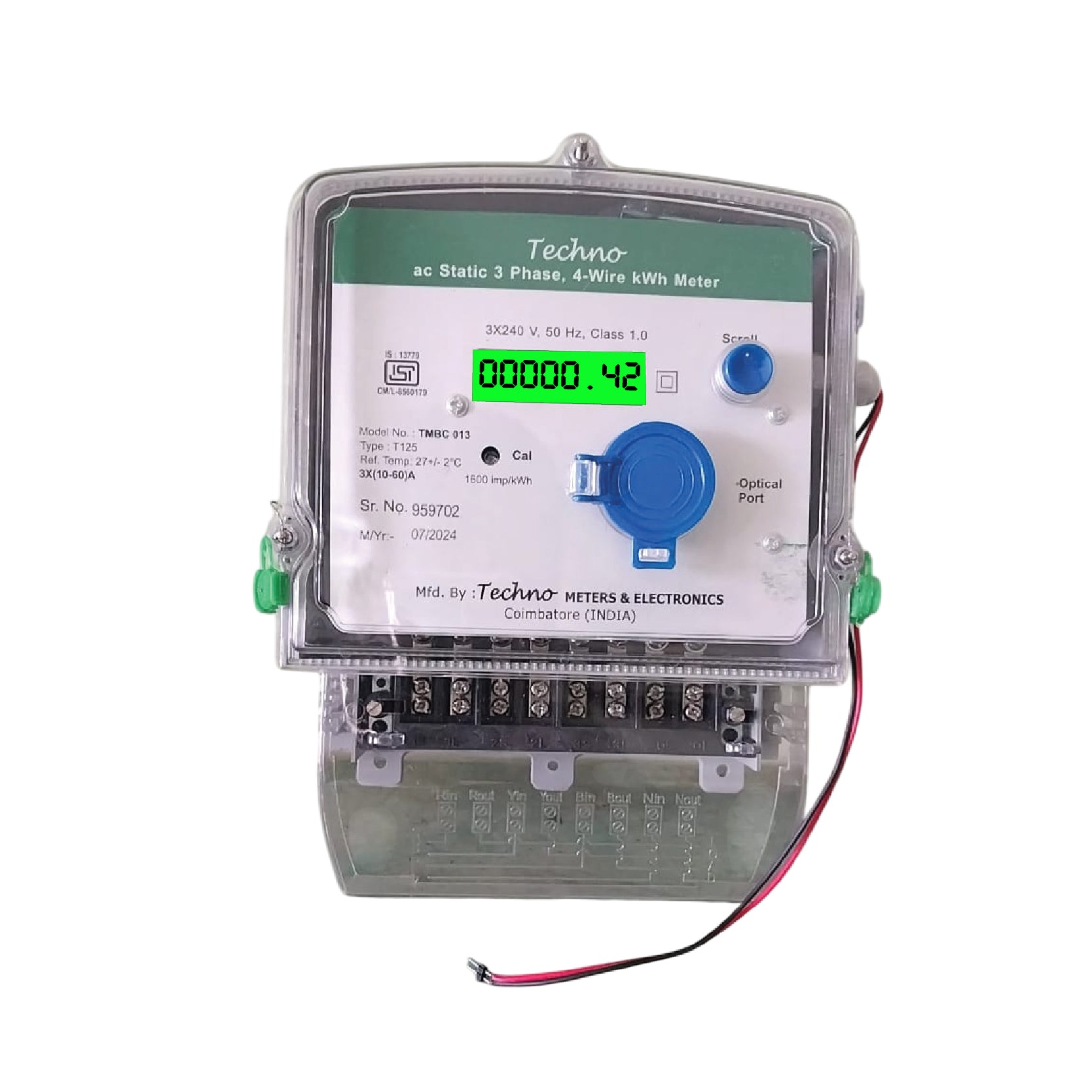 THREE PHASE ENERGY METER WITH RS 485 (10-60 A)