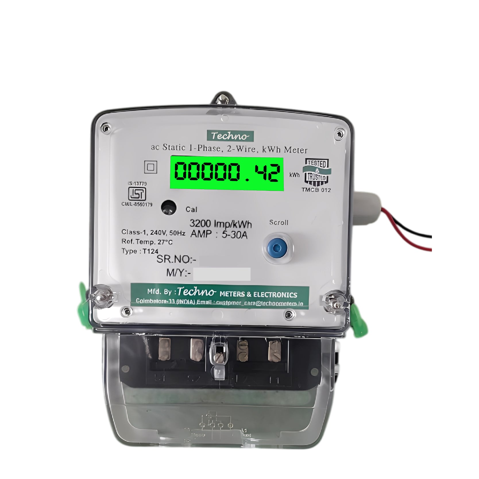 SINGLE PHASE DUAL SOURCE ENERGY METER WITH RS 485 (5-30 A)