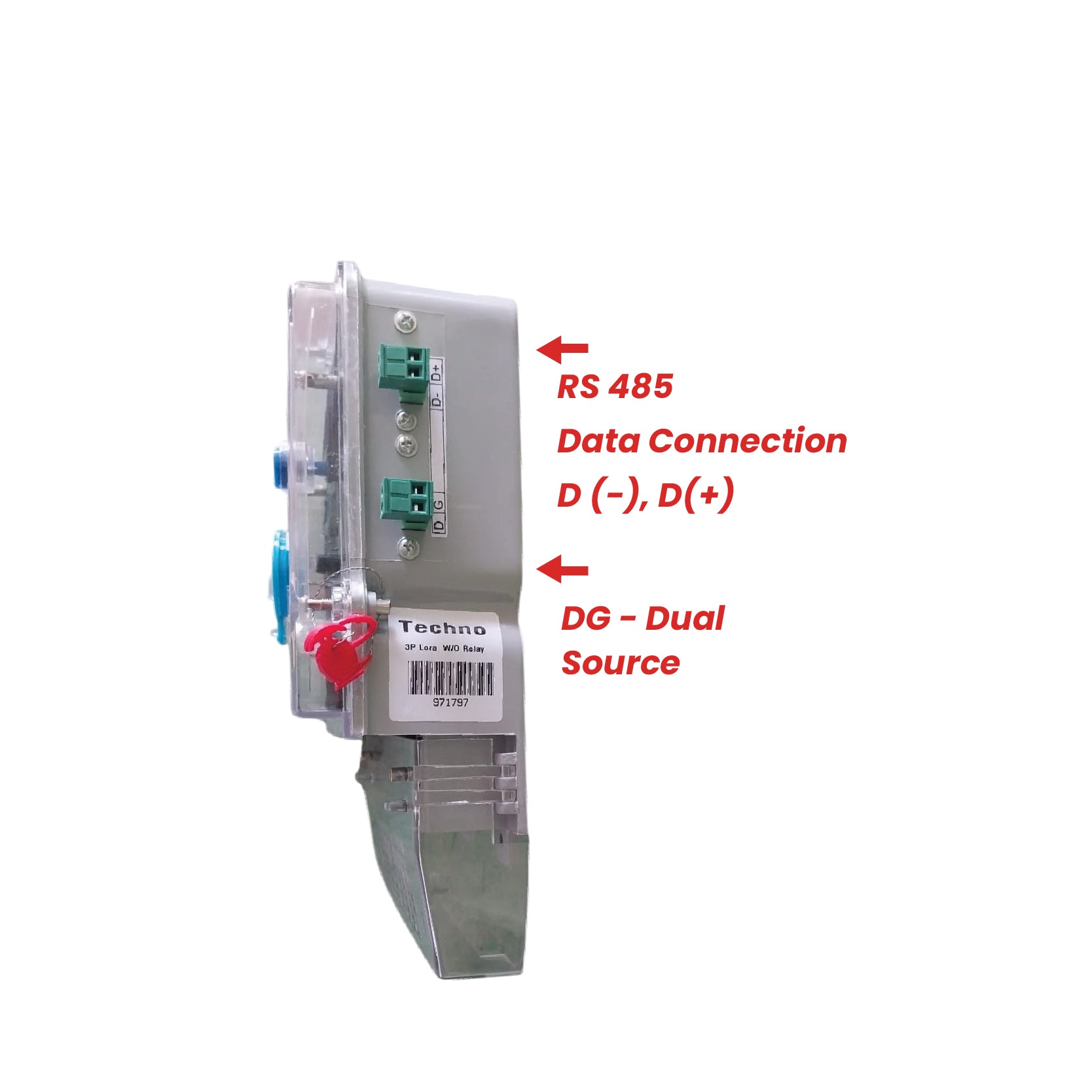 SINGLE PHASE DUAL SOURCE ENERGY METER WITH RS 485 (5-20 A)