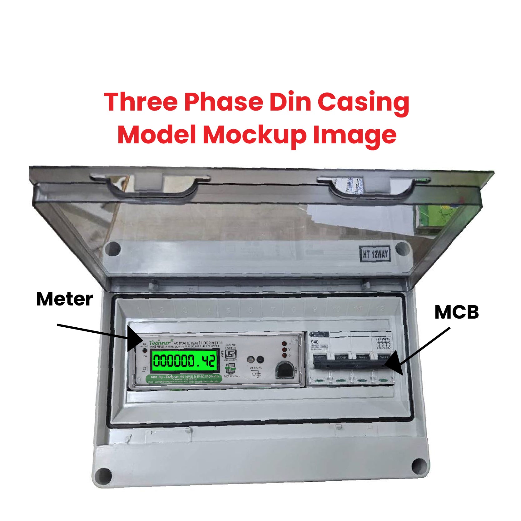 THREE PHASE DIN RAIL ENERGY METER CASING