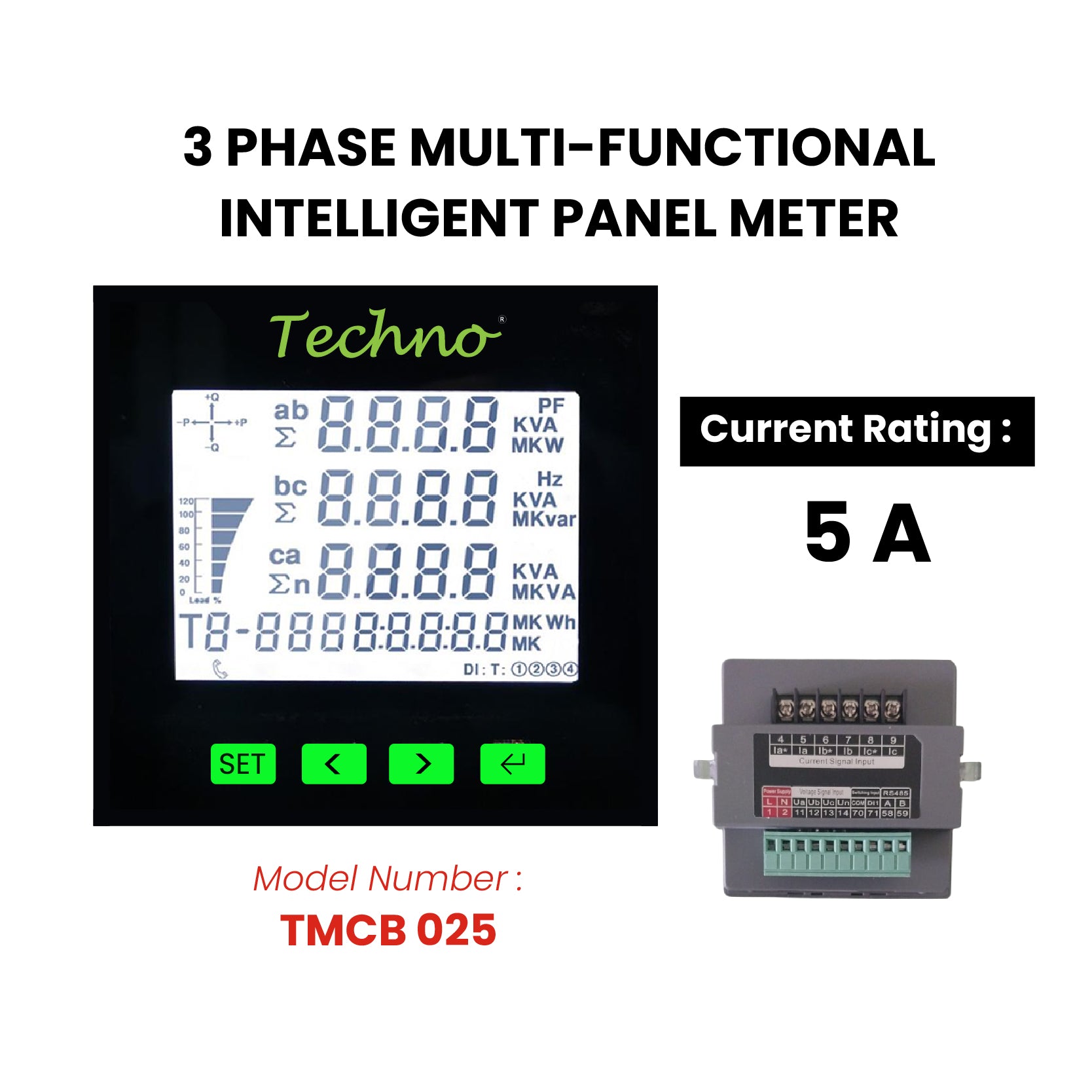 THREE PHASE MULTIFUNCTIONAL PANEL METER TMCB025