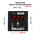 SINGLE PHASE DIGITAL PANEL  AMMETER WITH INBUILT CT - 40 A