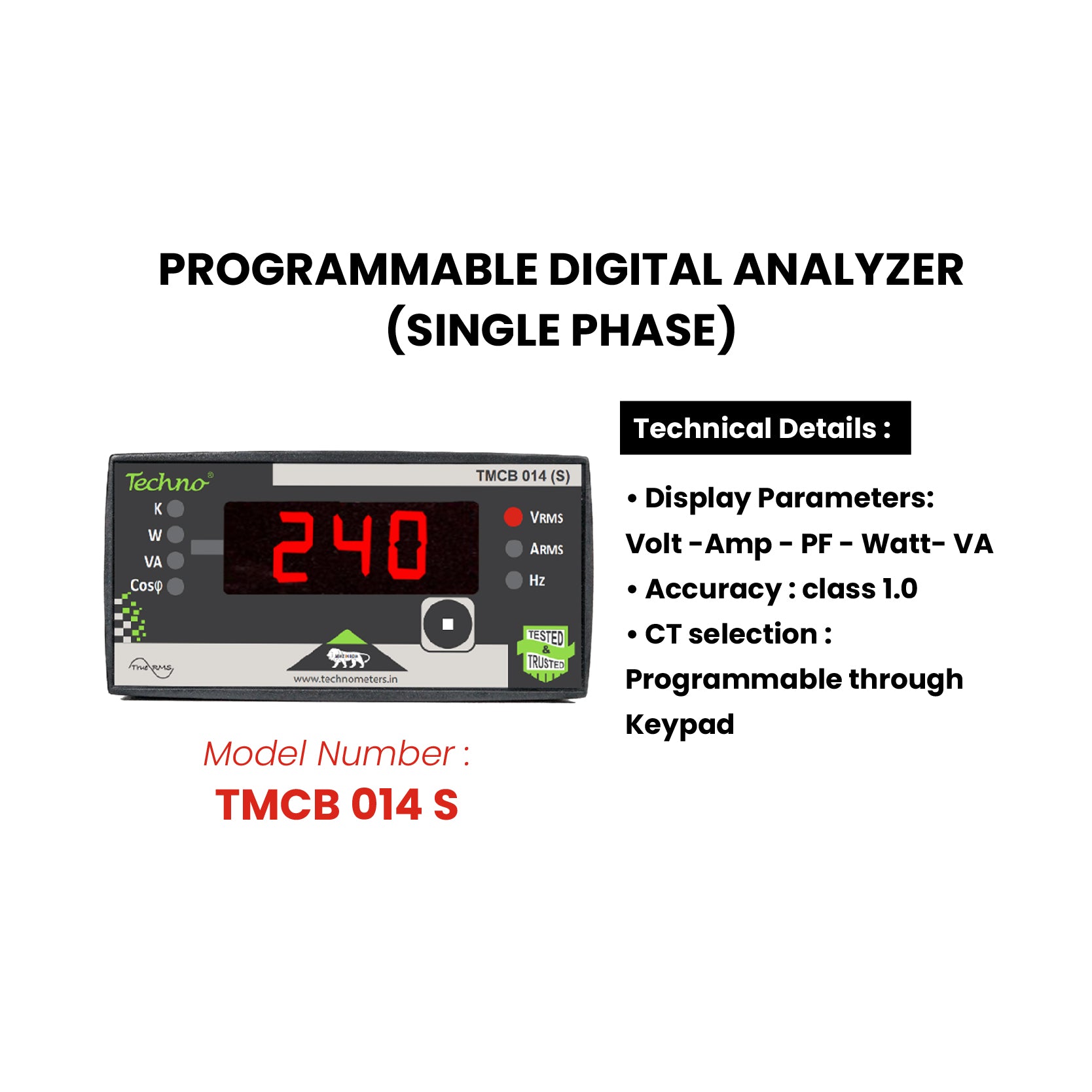 SINGLE PHASE POWER ANALYZER - TMCB 014S
