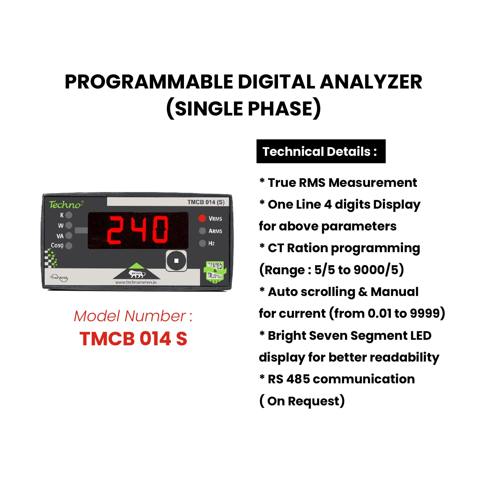 SINGLE PHASE POWER ANALYZER - TMCB 014S