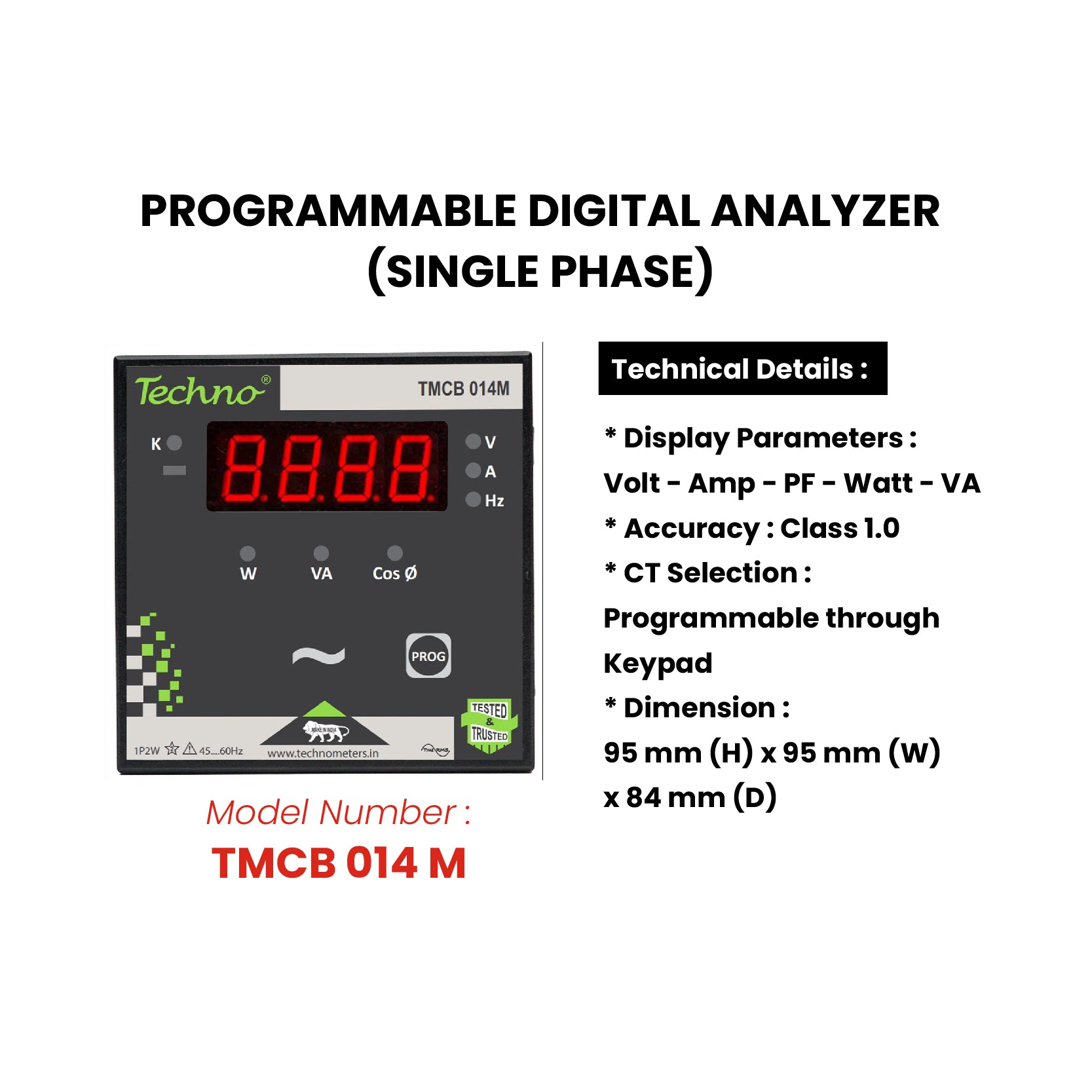 SINGLE PHASE POWER ANALYZER - TMCB 014 M