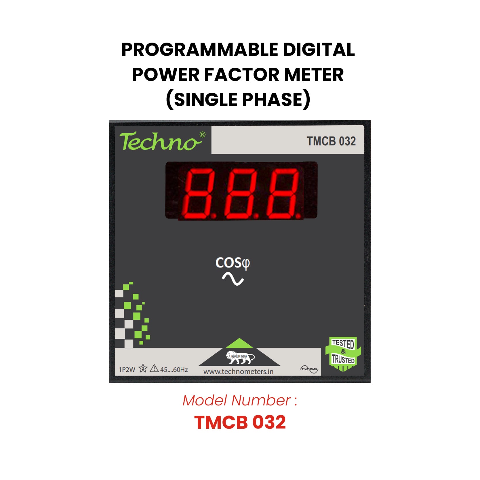 SINGLE PHASE PROGRAMMABLE DIGITAL  POWER FACTOR METER