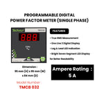 SINGLE PHASE PROGRAMMABLE DIGITAL  POWER FACTOR METER