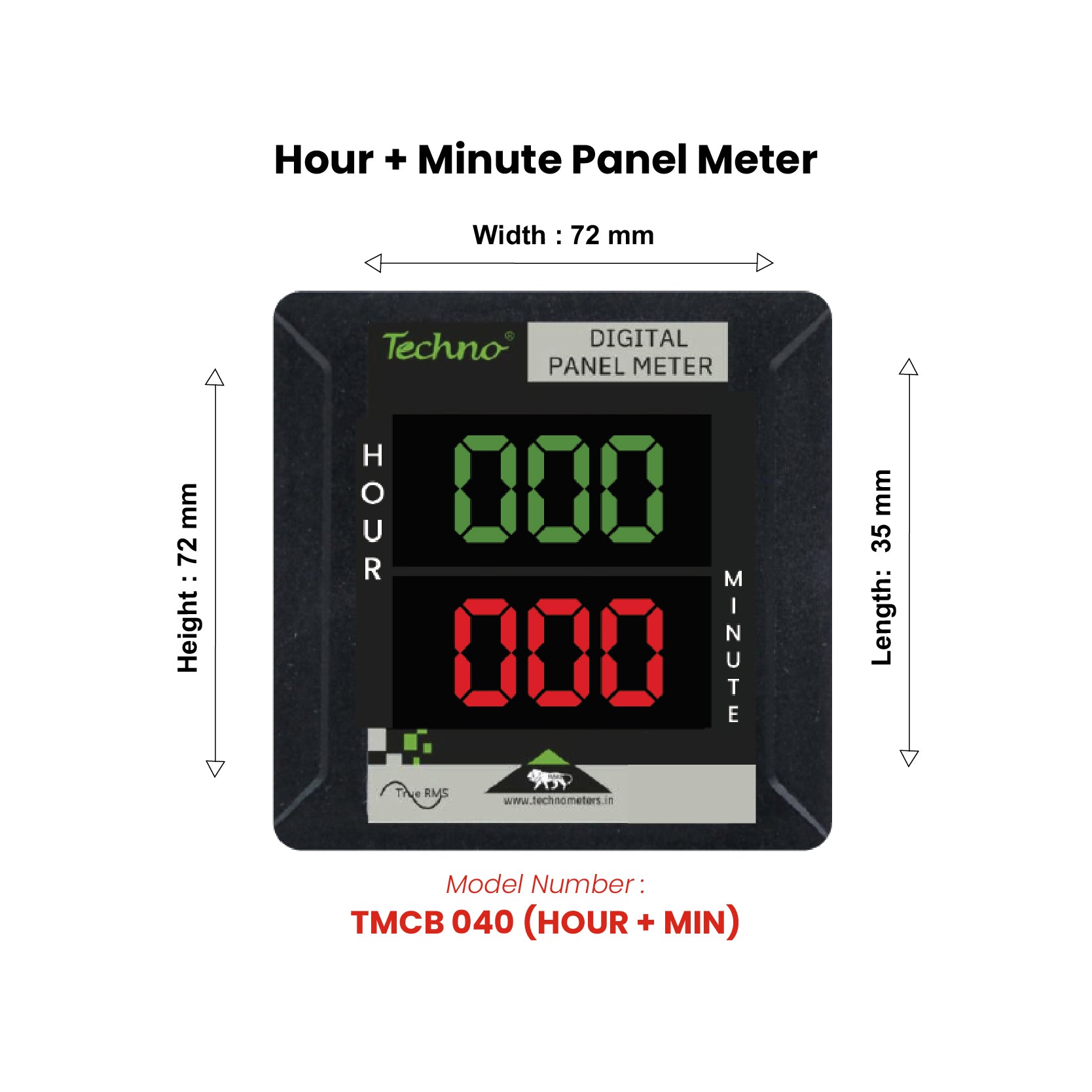 SINGLE PHASE DIGITAL HOUR & MINUTE PANEL METER