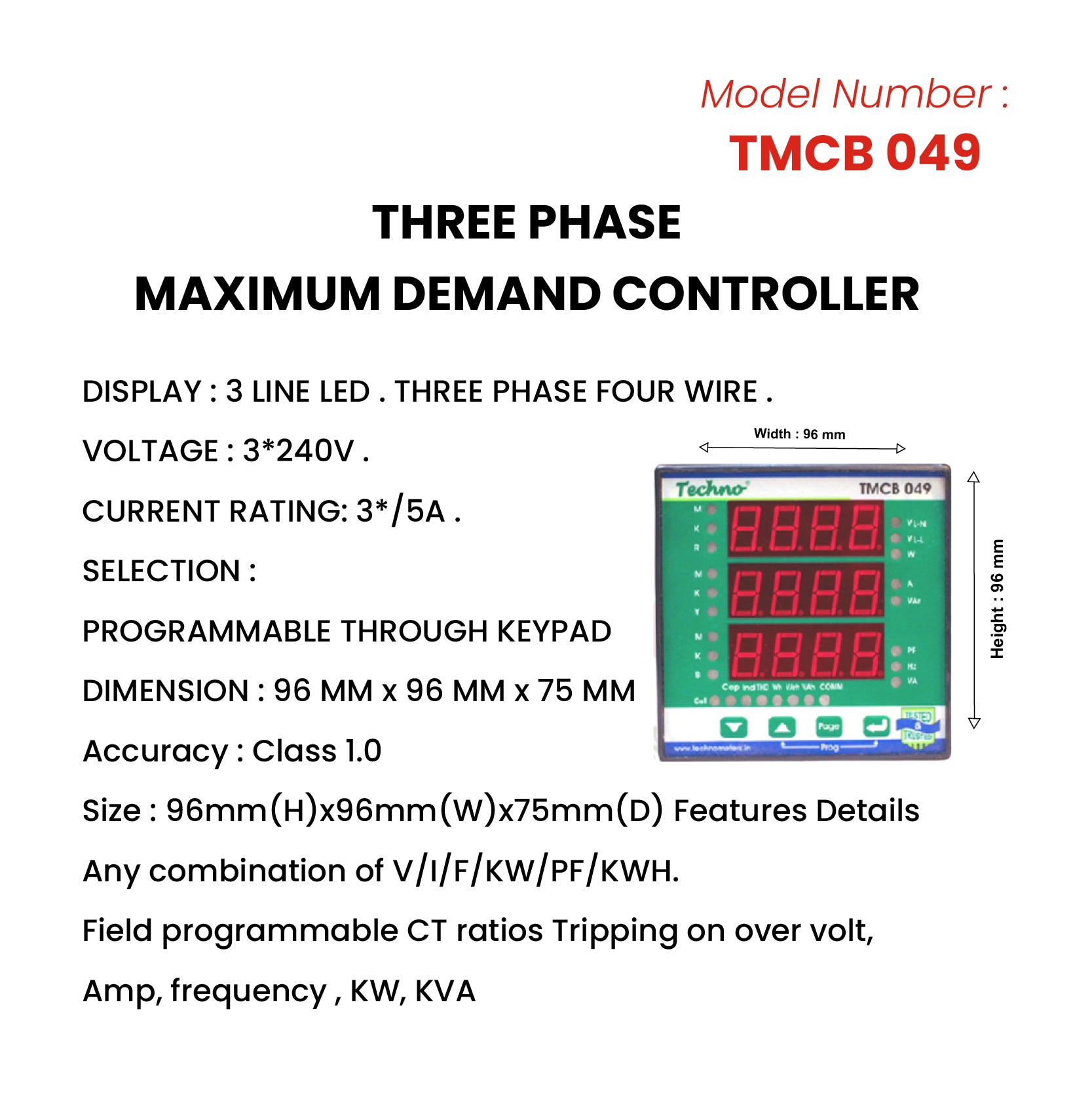 THREE PHASE DEMAND CONTROLLER