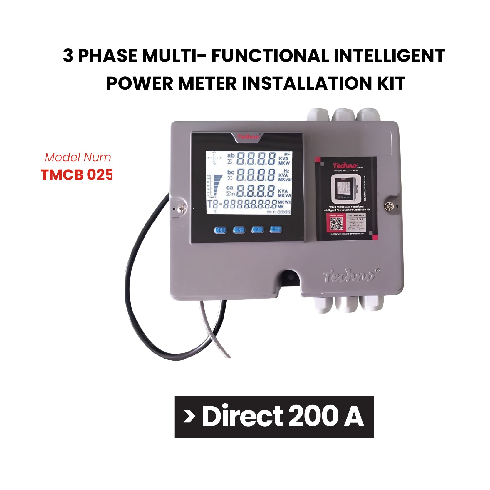 THREE PHASE MULTIFUNCTIONAL PANEL KIT METER (200A)