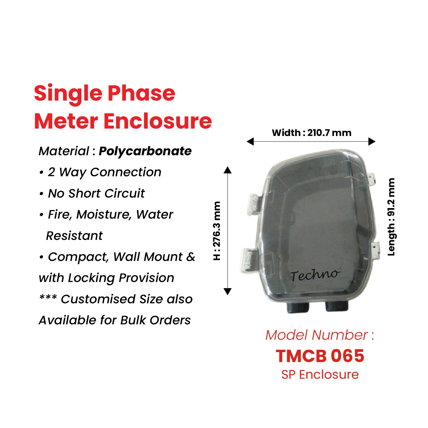 SINGLE PHASE POLYCARBONATE METER BOX