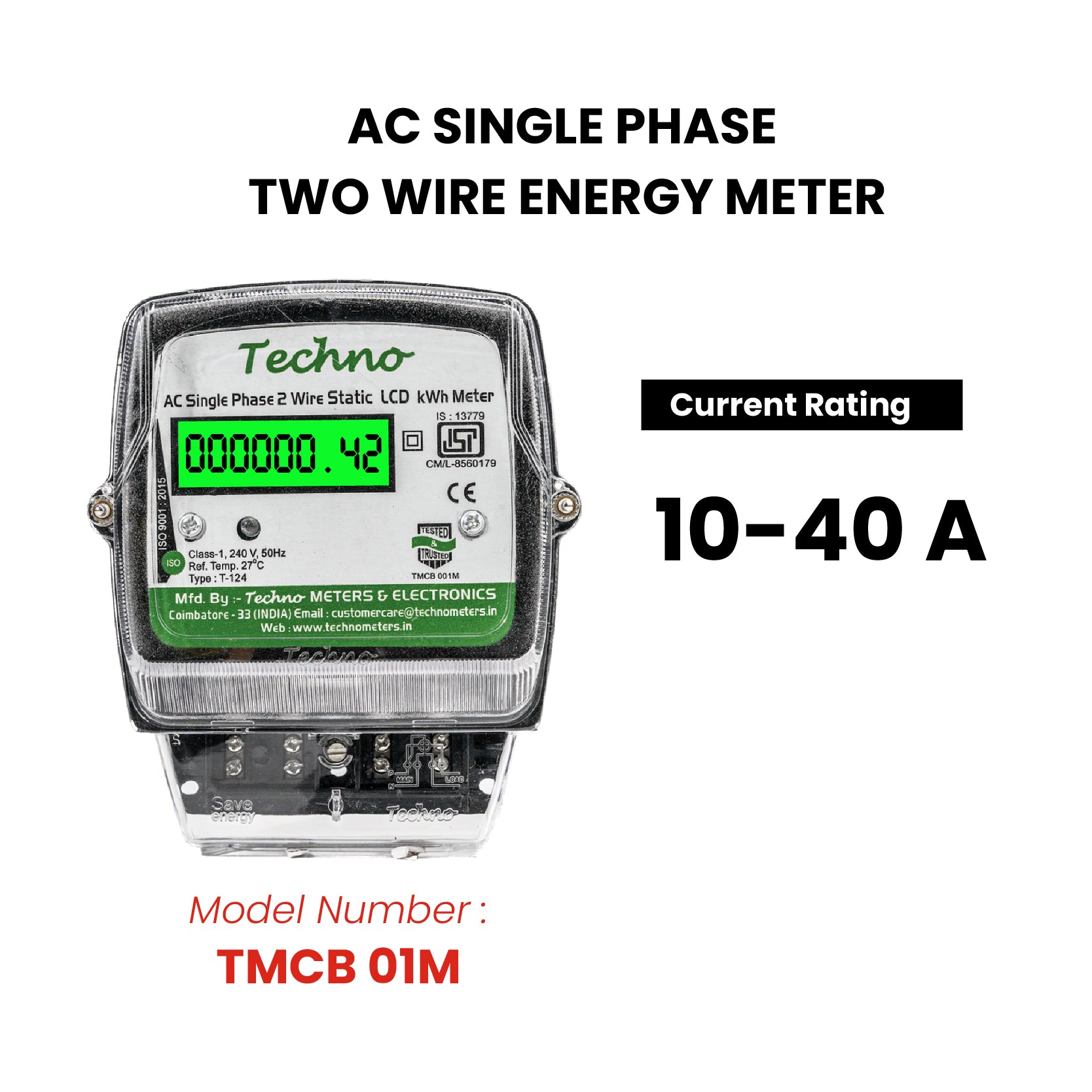 SINGLE PHASE MULTIFUNCTIONAL ENERGY METER (10-40 A)