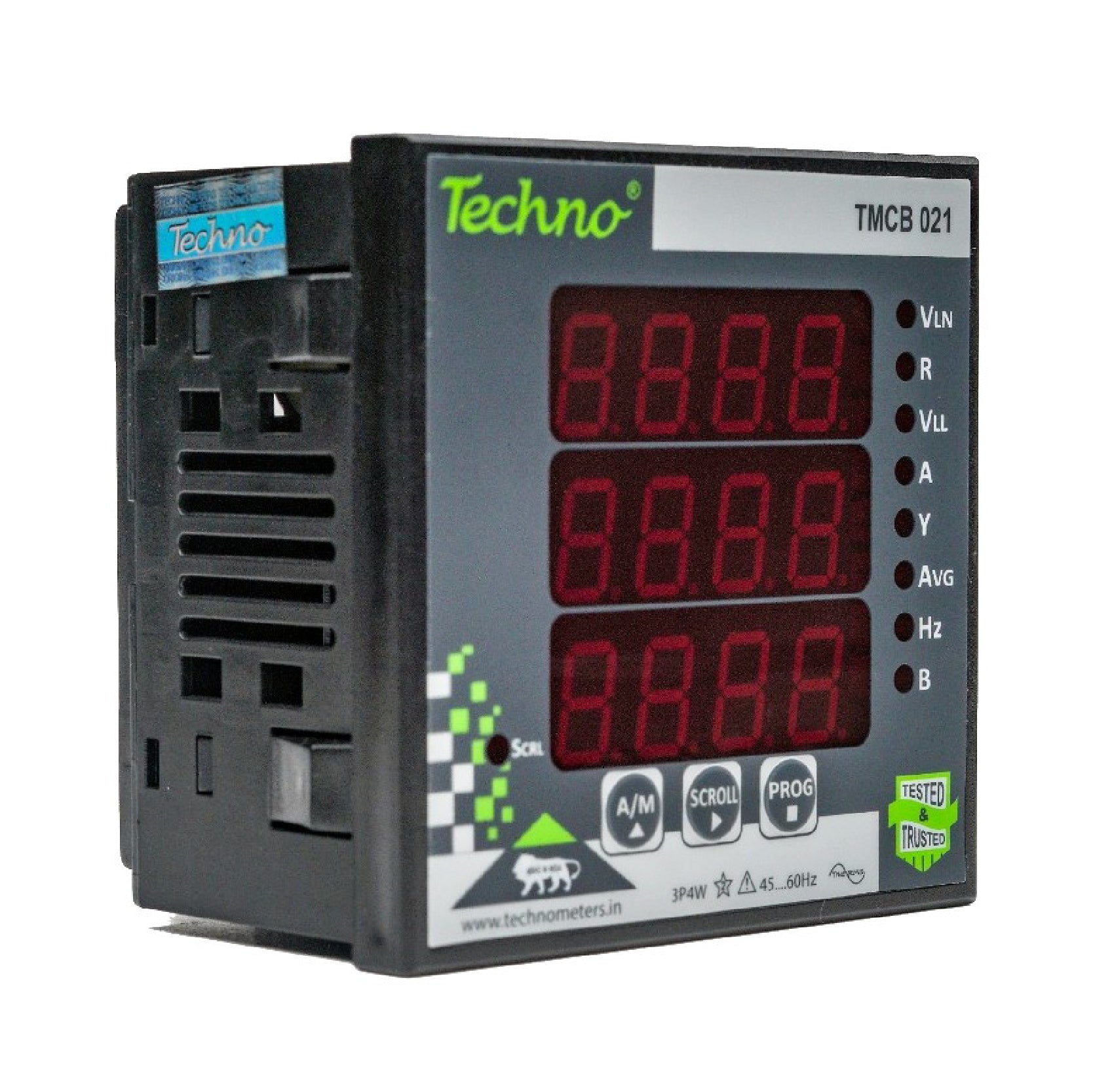 THREE PHASE VOLT AMPS FREQUENCY PANEL METER (40A)