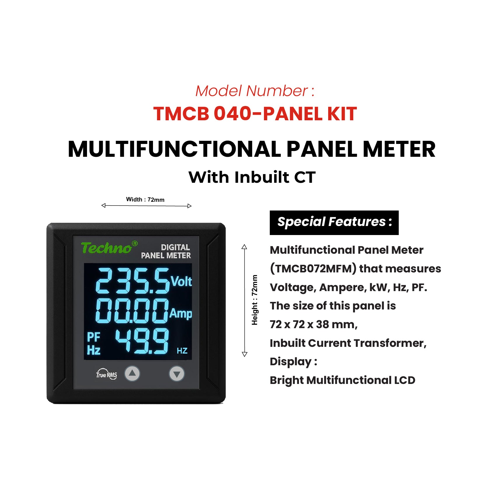 SINGLE PHASE MULTIFUNCTIONAL PANEL METER KIT