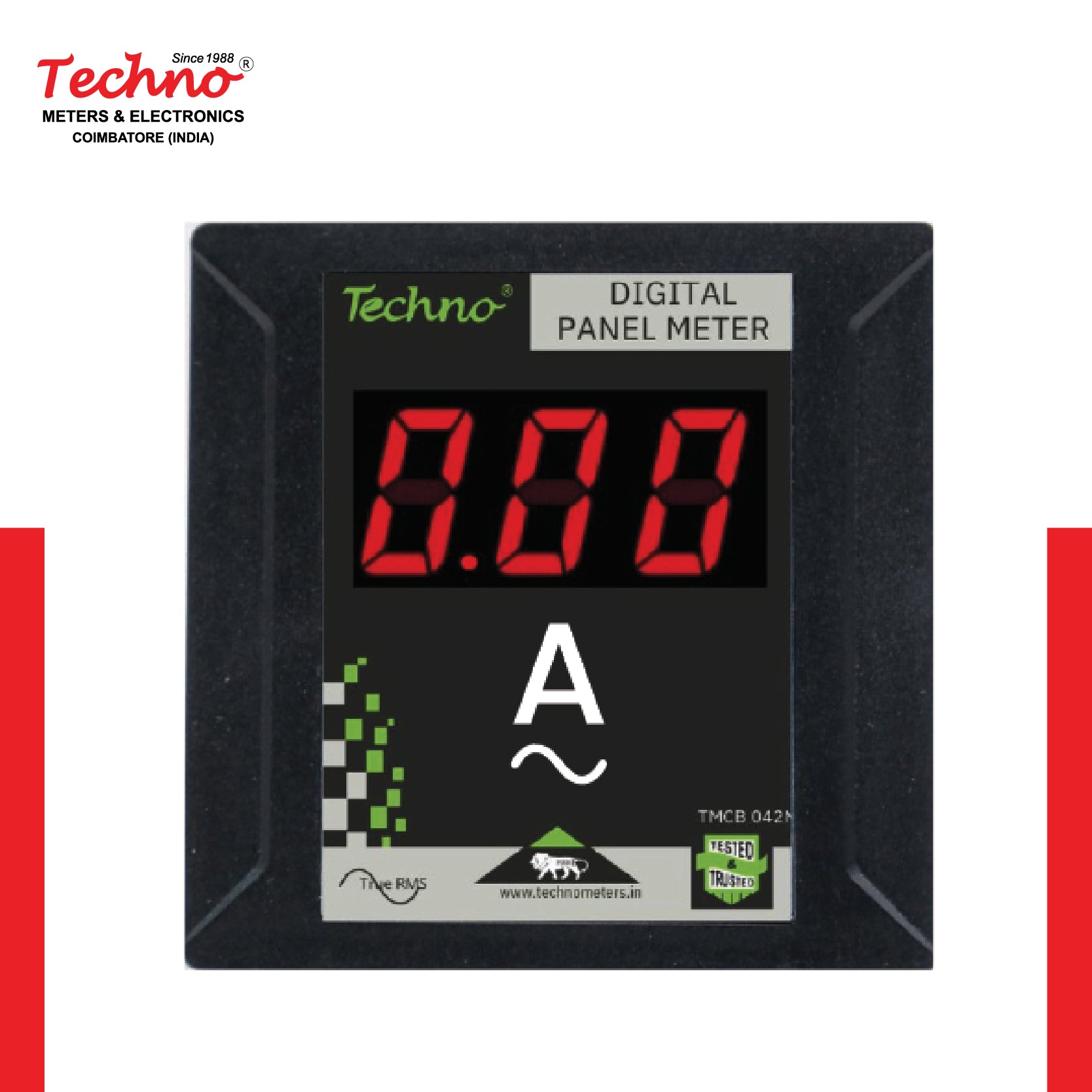 SINGLE PHASE DIGITAL PANEL  AMMETER WITH INBUILT CT - 40 A
