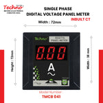 SINGLE PHASE DIGITAL PANEL  AMMETER WITH INBUILT CT - 40 A