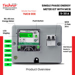 SINGLE PHASE ENERGY METER KIT WITH MCB