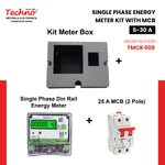 SINGLE PHASE ENERGY METER KIT WITH MCB