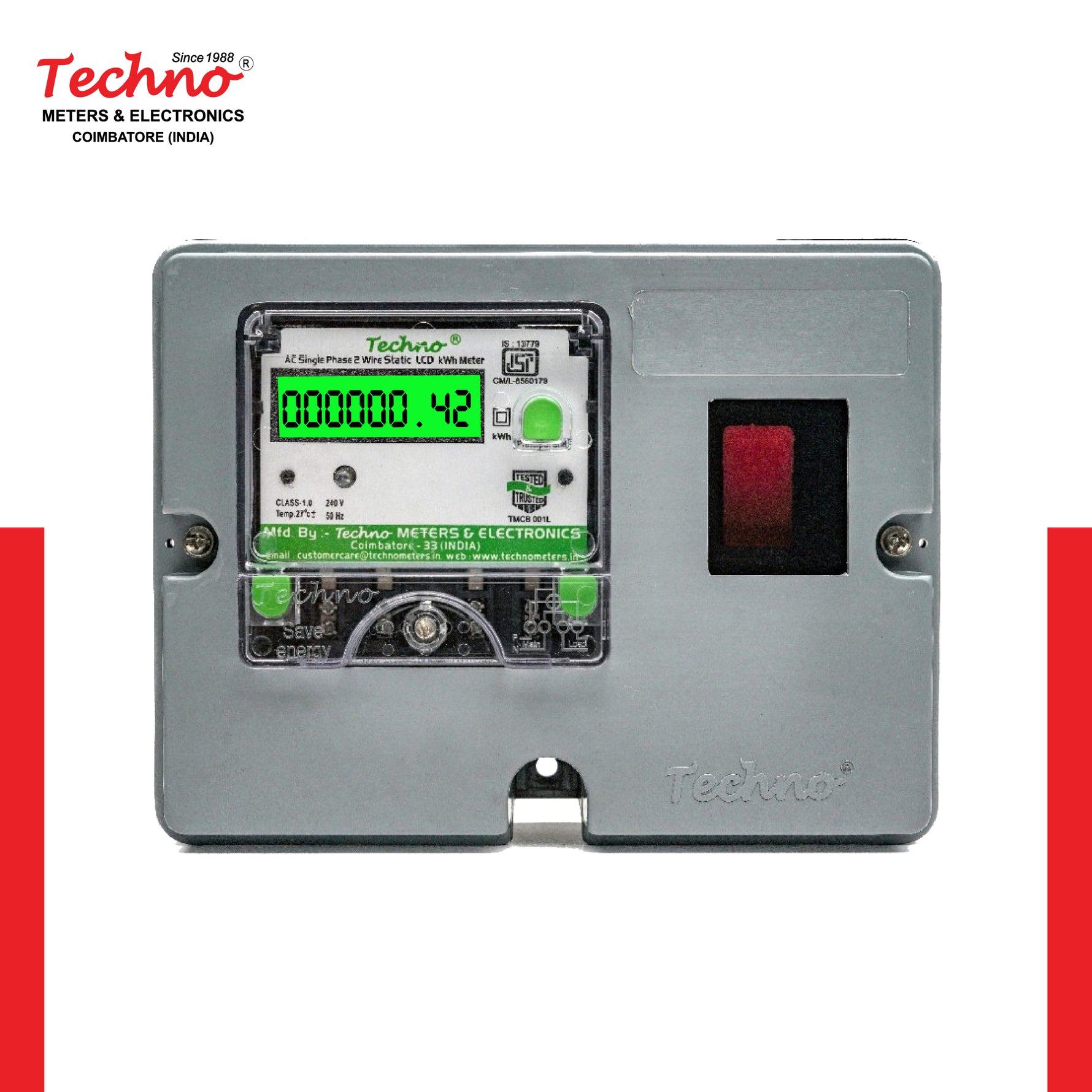SINGLE PHASE ENERGY METER KIT WITHOUT MCB