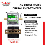 SINGLE PHASE MULTIFUNCTIONAL DIN RAIL ENERGY METER (5-20 A)