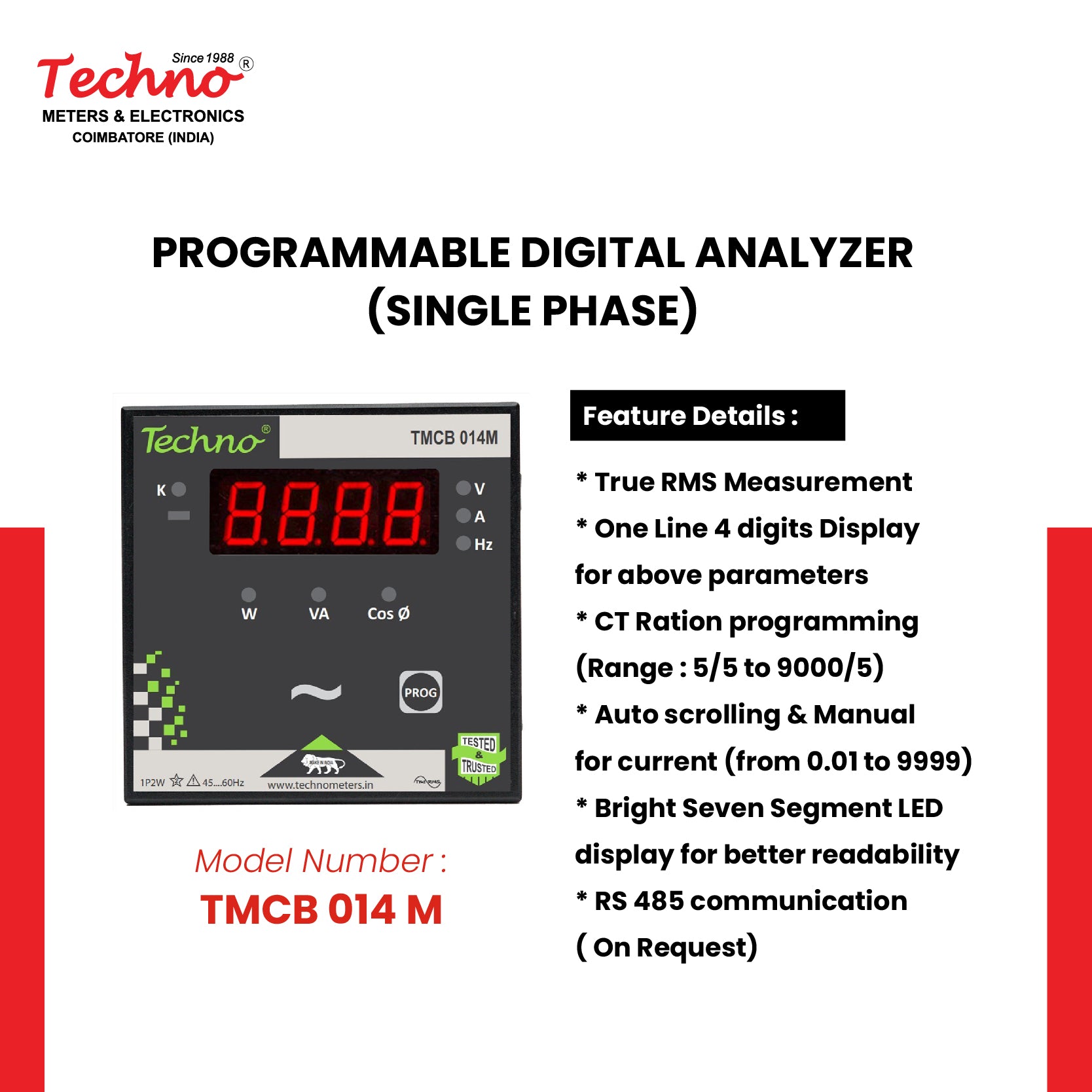 SINGLE PHASE POWER ANALYZER - TMCB 014 M