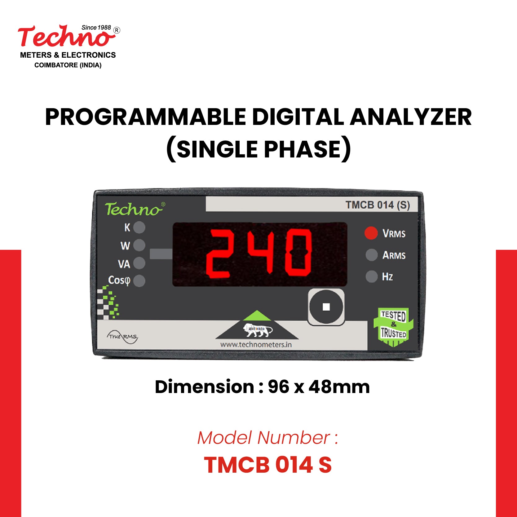 SINGLE PHASE POWER ANALYZER - TMCB 014S