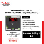 SINGLE PHASE PROGRAMMABLE DIGITAL  POWER FACTOR METER