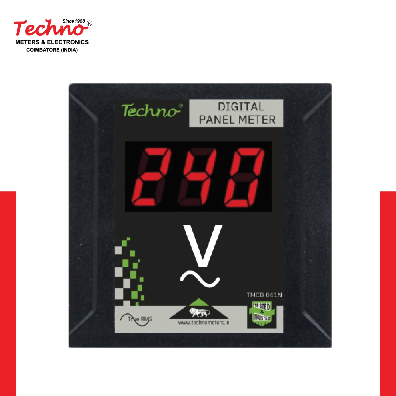 SINGLE PHASE DIGITAL PANEL VOLTMETER