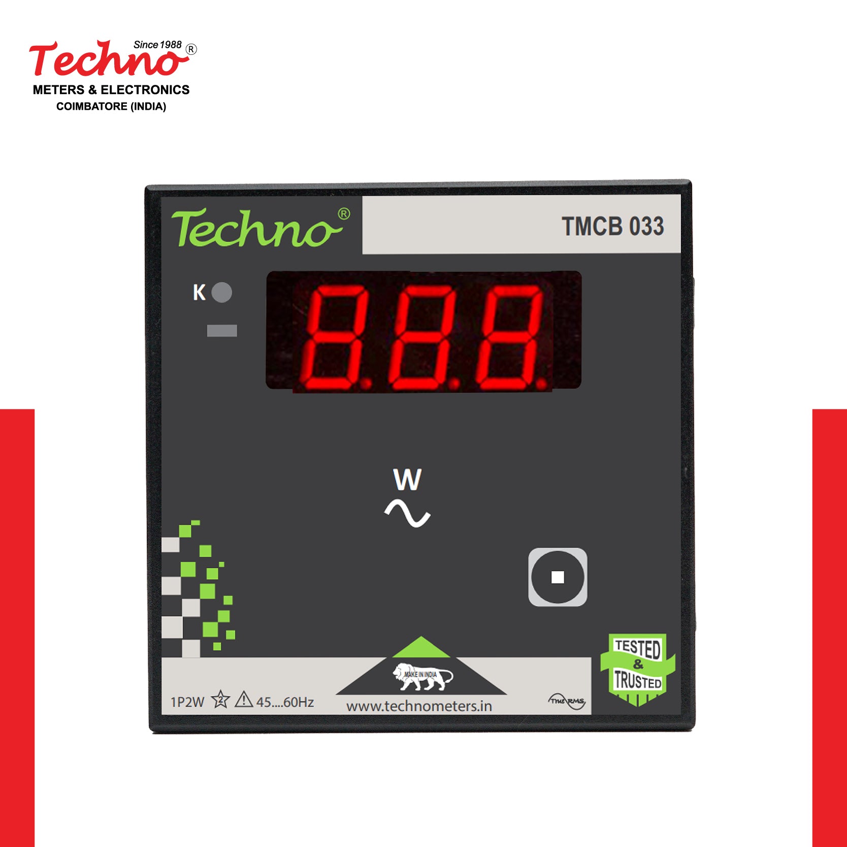 SINGLE PHASE PROGRAMMABLE DIGITAL  WATT METER
