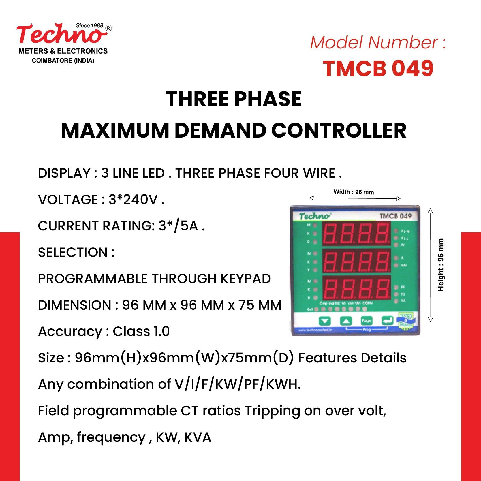 THREE PHASE DEMAND CONTROLLER