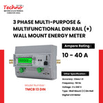 THREE PHASE DIGITAL DIN RAIL MOUNT ENERGY METER (10-40 A)