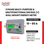 THREE PHASE DIGITAL DIN RAIL MOUNT ENERGY METER (10-60 A)