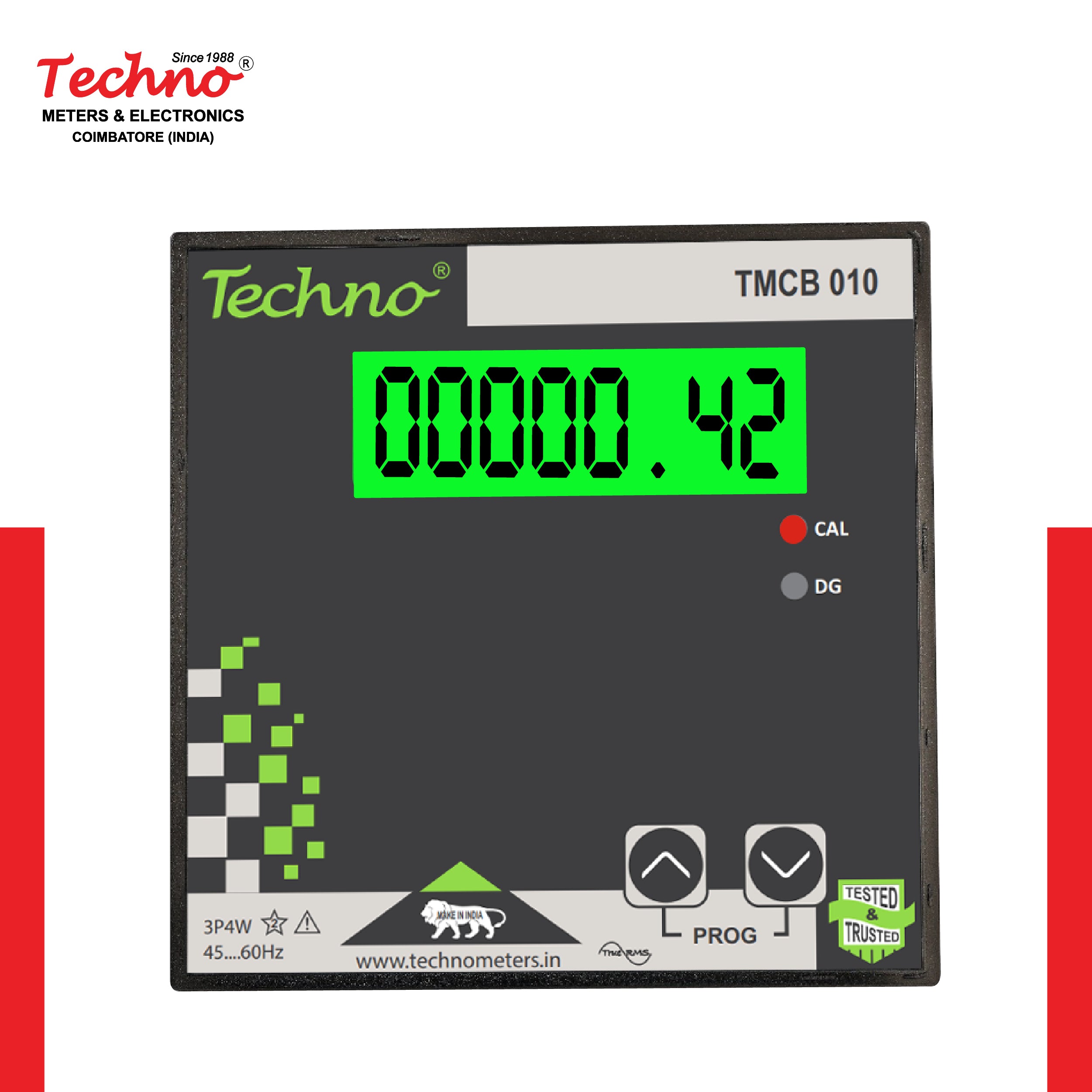 THREE PHASE DUAL SOURCE PANEL METER