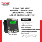 THREE PHASE DUAL SOURCE PANEL METER