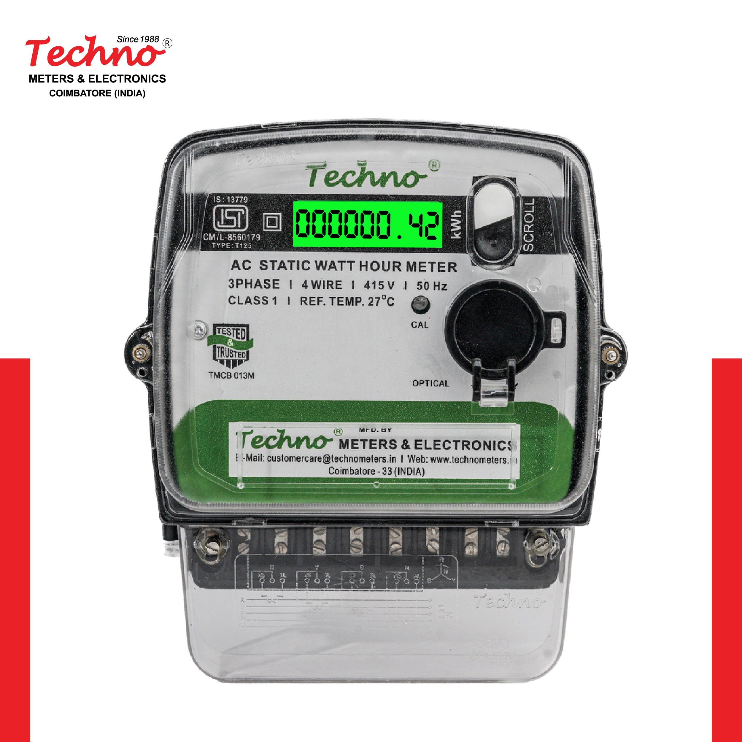 THREE PHASE DIGITAL MULTIFUNCTIONAL ENERGY METER (5 A-CTO)