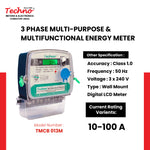 THREE PHASE DIGITAL MULTIFUNCTIONAL ENERGY METER (10-100 A)