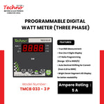 THREE PHASE PROGRAMMABLE DIGITAL  WATT METER